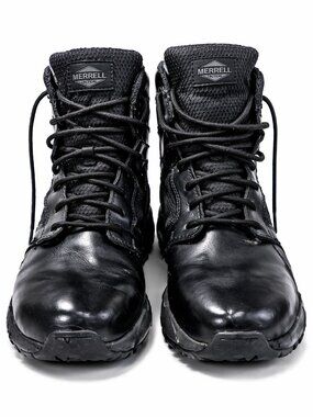 Merrell Tactical MQC 2 Boots Black Leather Side Zip Mens 11 Waterproof